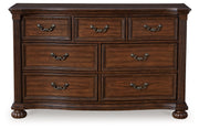 Lavinton Queen Poster Bed with Dresser and 2 Nightstands in Brown from Ashley - Luna Furniture