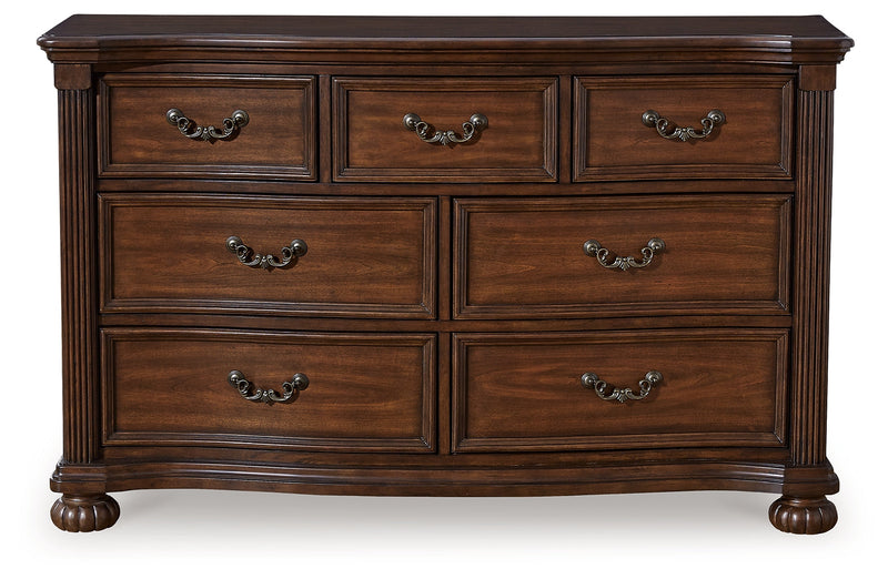 Lavinton Queen Poster Bed with Dresser and 2 Nightstands in Brown from Ashley - Luna Furniture