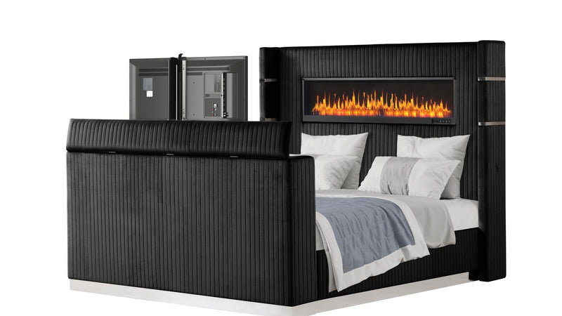 Lavish Queen Bed Black - Lavish Queen Bed Black