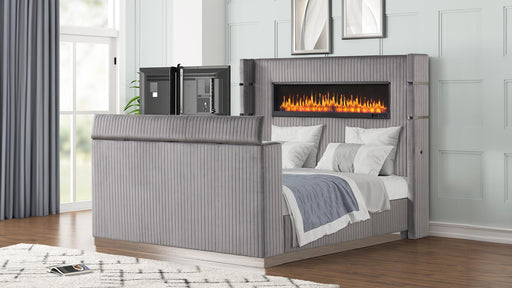 Lavish Queen Bed Gray - Lavish Queen Bed Gray