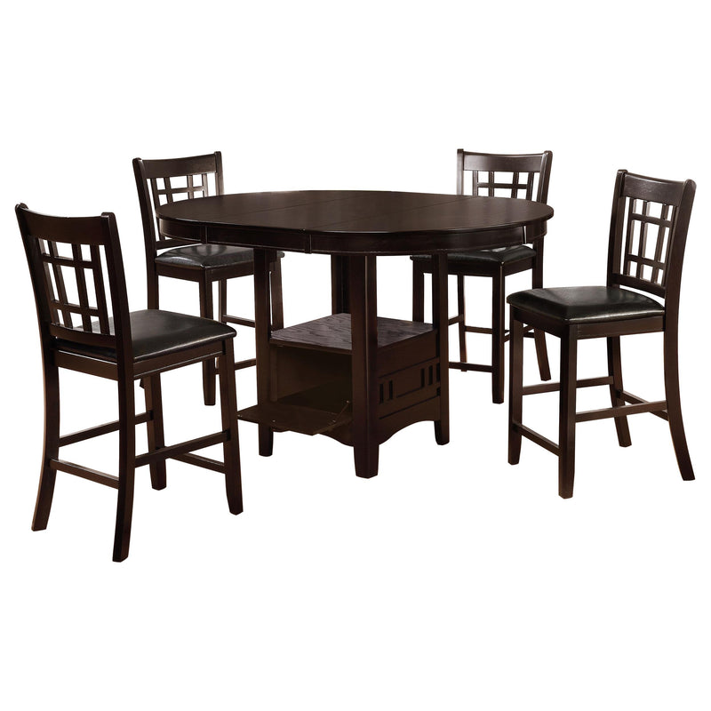 Lavon 5-piece Oval Counter Height Dining Set Espresso - 102888-S5