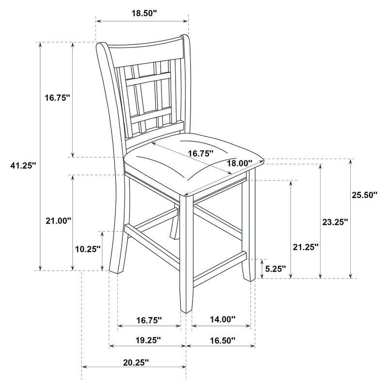 Lavon 5-piece Oval Counter Height Dining Set Light Chestnut - 105278-S5