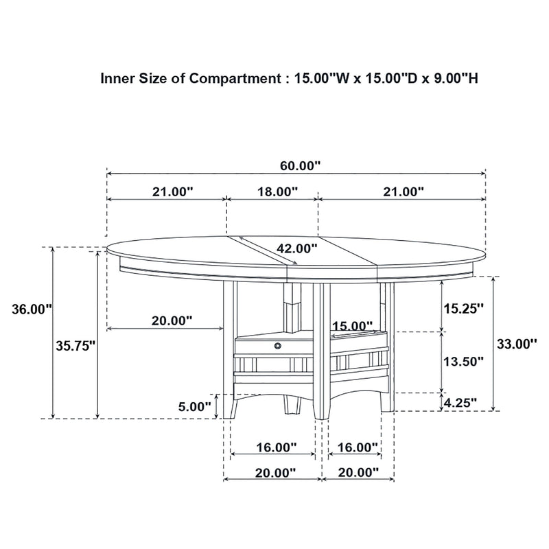 Lavon 5-piece Oval Counter Height Dining Set Light Oak - 106628-S5