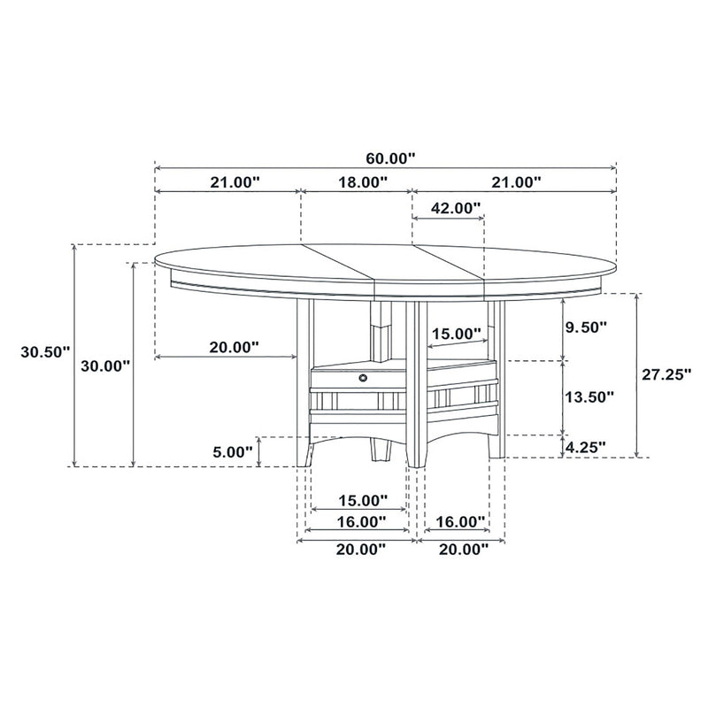 Lavon 5-piece Oval Extension Leaf Dining Set Espresso - 102671-S5