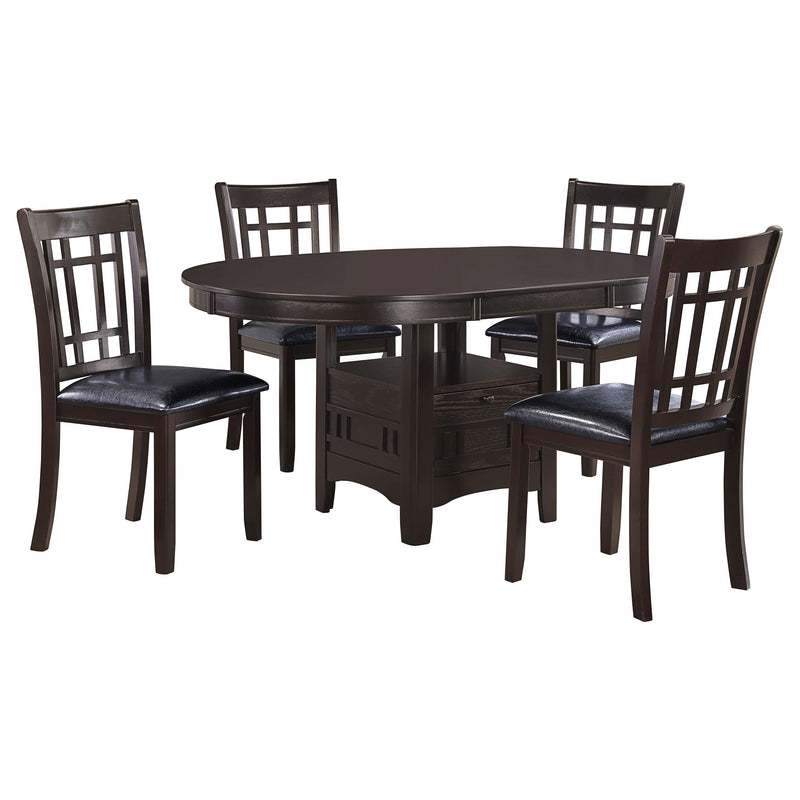 Lavon 5-piece Oval Extension Leaf Dining Set Espresso - 102671-S5