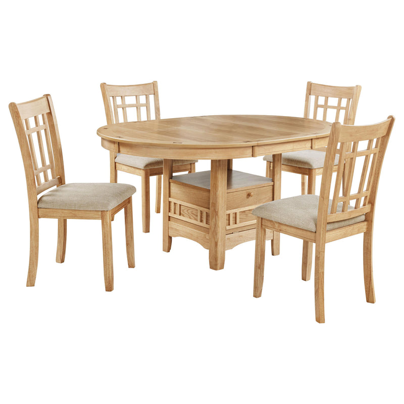 Lavon 5-piece Oval Extension Leaf Dining Set Light Oak - 106620-S5