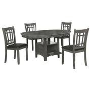 Lavon 5-piece Oval Extension Leaf Dining Set Medium Grey - 108211-S5