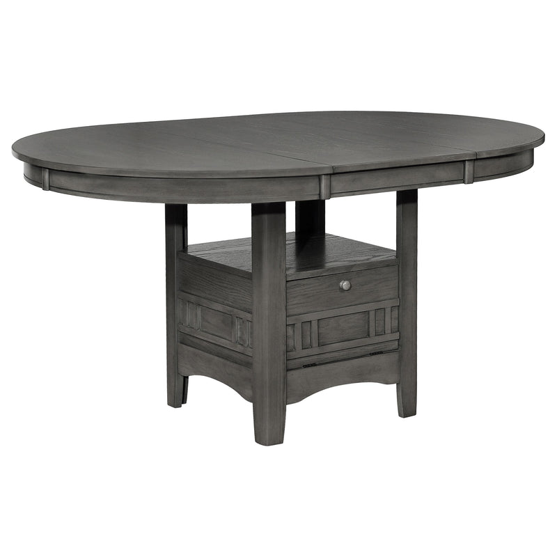 Lavon 5-piece Oval Extension Leaf Dining Set Medium Grey - 108211-S5