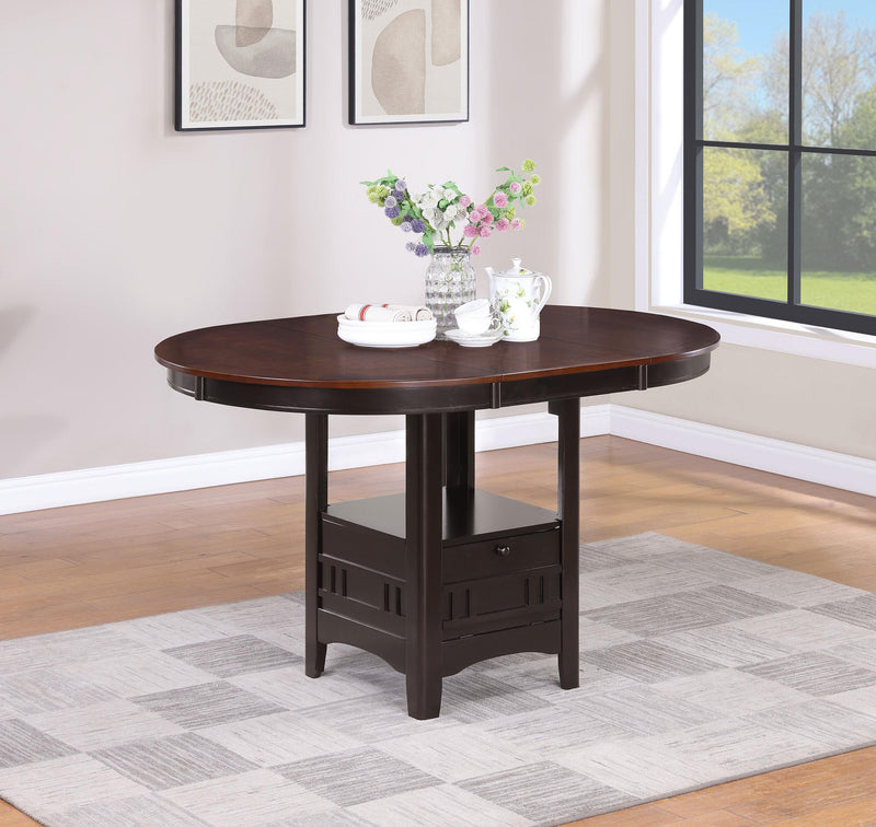 Lavon Oval 60-inch Counter Height Extension Dining Table Chestnut - 105278