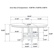 Lavon Oval 60-inch Counter Height Extension Dining Table Chestnut - 105278