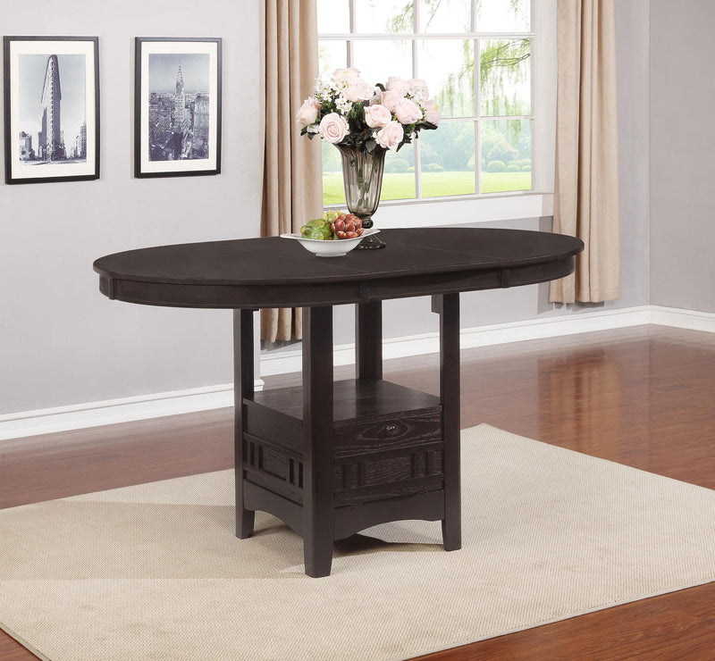 Lavon Oval 60-inch Counter Height Extension Dining Table Espresso - 102888