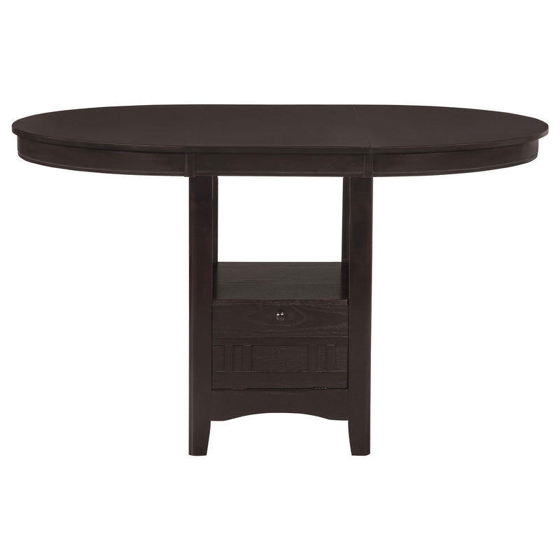 Lavon Oval 60-inch Counter Height Extension Dining Table Espresso - 102888