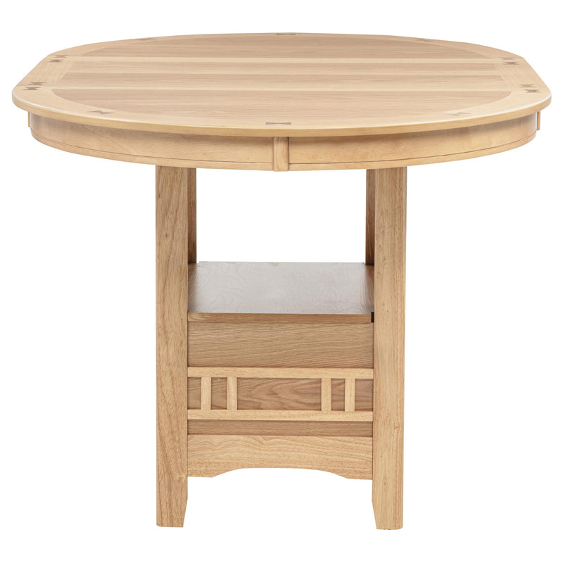 Lavon Oval 60-inch Counter Height Extension Dining Table Light Oak - 106628