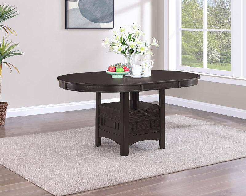 Lavon Oval 60-inch Wood Extension Leaf Dining Table Espresso - 102671
