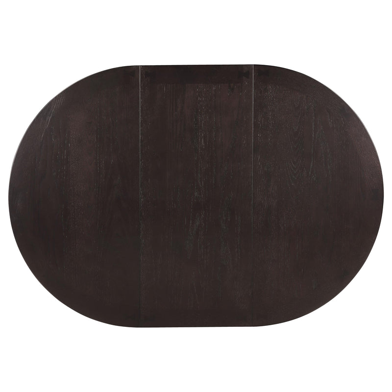 Lavon Oval 60-inch Wood Extension Leaf Dining Table Espresso - 102671