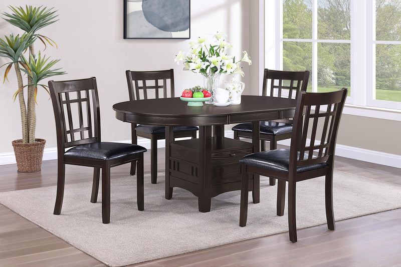 Lavon Oval 60-inch Wood Extension Leaf Dining Table Espresso - 102671