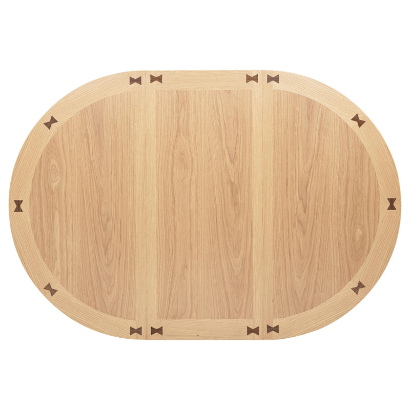 Lavon Oval 60-inch Wood Extension Leaf Dining Table Light Oak - 106620