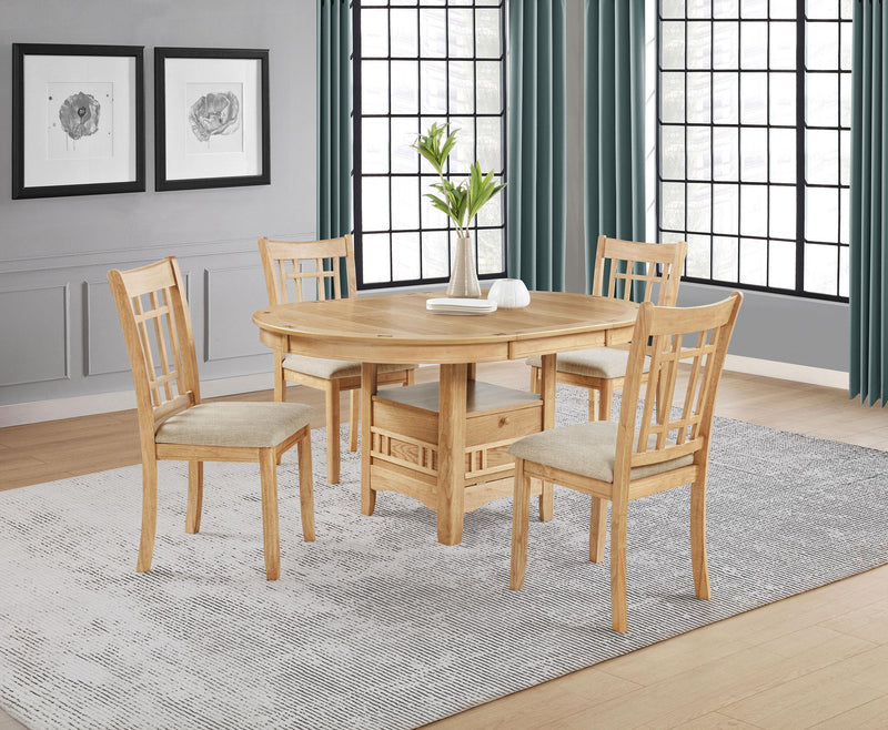 Lavon Oval 60-inch Wood Extension Leaf Dining Table Light Oak - 106620