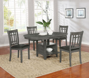 Lavon Oval 60-inch Wood Extension Leaf Dining Table Medium Grey - 108211