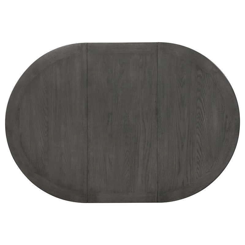 Lavon Oval 60-inch Wood Extension Leaf Dining Table Medium Grey - 108211