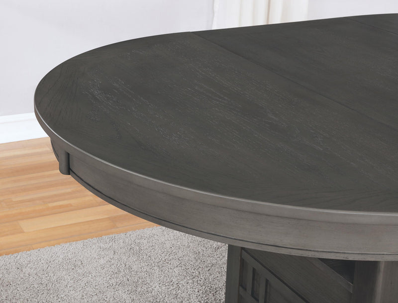 Lavon Oval 60-inch Wood Extension Leaf Dining Table Medium Grey - 108211