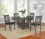Lavon Oval 60-inch Wood Extension Leaf Dining Table Medium Grey - 108211