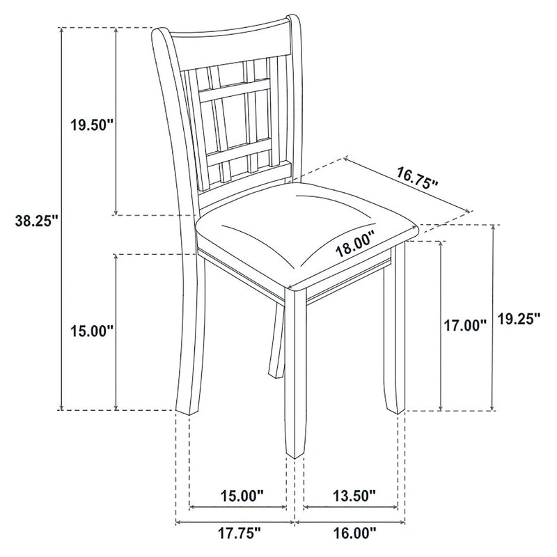 Lavon Wood Dining Side Chair Black and  Medium Grey (Set of 2) - 108212