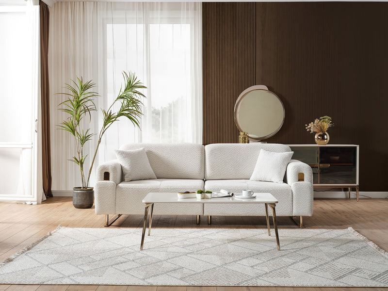 Law 4-pieces (2 Sofa & 2 Chair) Livingroom in White - 200-ELIF-LAW-A510-3311