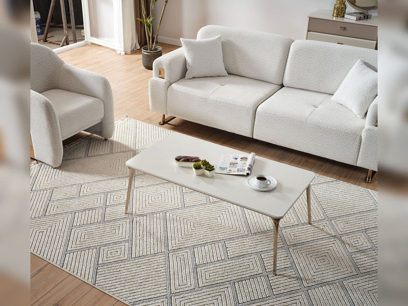Law 4-pieces (2 Sofa & 2 Chair) Livingroom in White - 200-ELIF-LAW-A510-3311