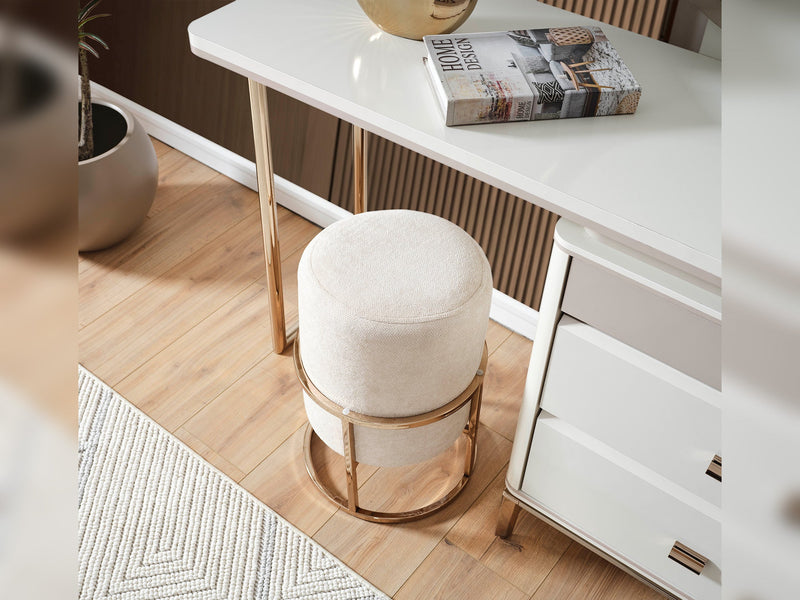 Law Dresser With Mirror & Ottoman - 200-ELIF-LAW-DR