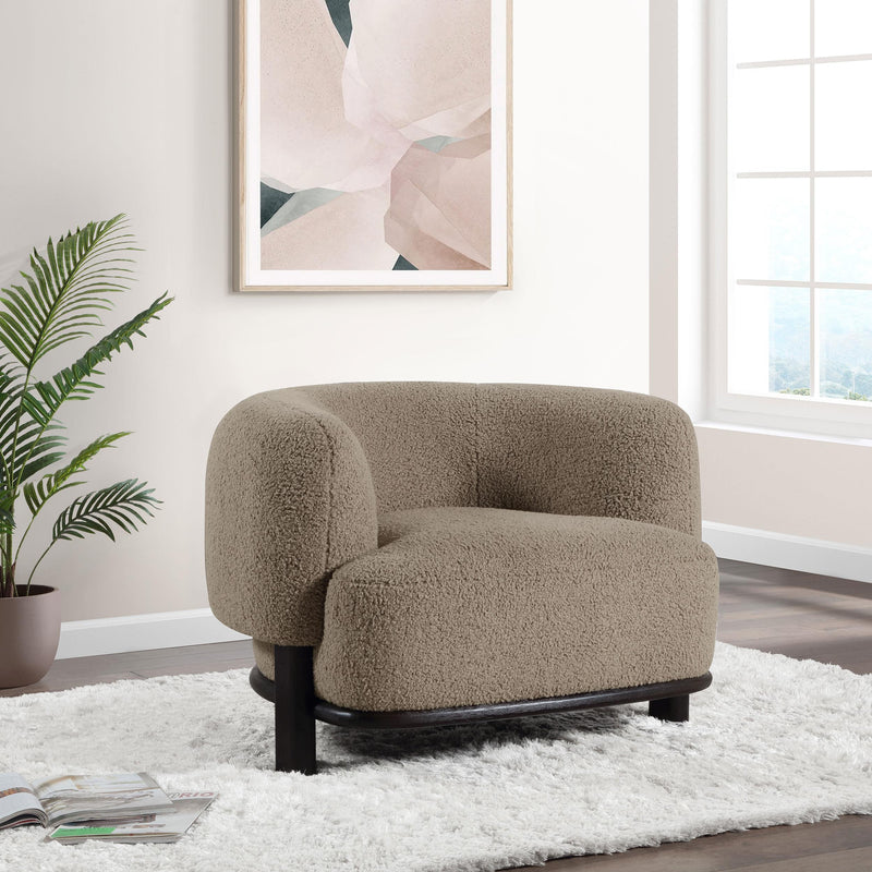 Lawler Upholstered Barrel Back Accent Chair Brown and Black - 903170
