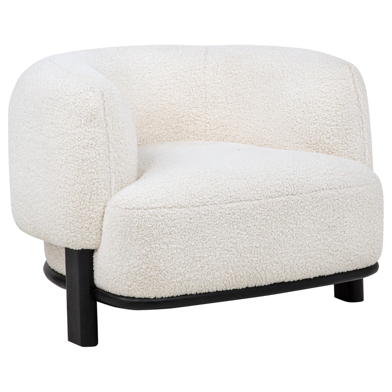 Lawler Upholstered Barrel Back Accent Chair Ivory and Black - 901372