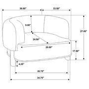 Lawler Upholstered Barrel Back Accent Chair Ivory and Black - 901372