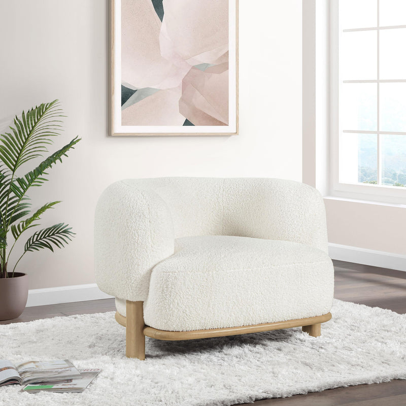 Lawler Upholstered Barrel Back Accent Chair Ivory and Natural - 903169