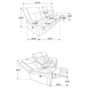 Lawrence 3-piece Upholstered Reclining Sofa Set Charcoal - 603504-S3