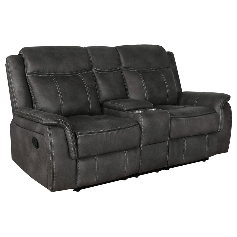 Lawrence 3-piece Upholstered Reclining Sofa Set Charcoal - 603504-S3