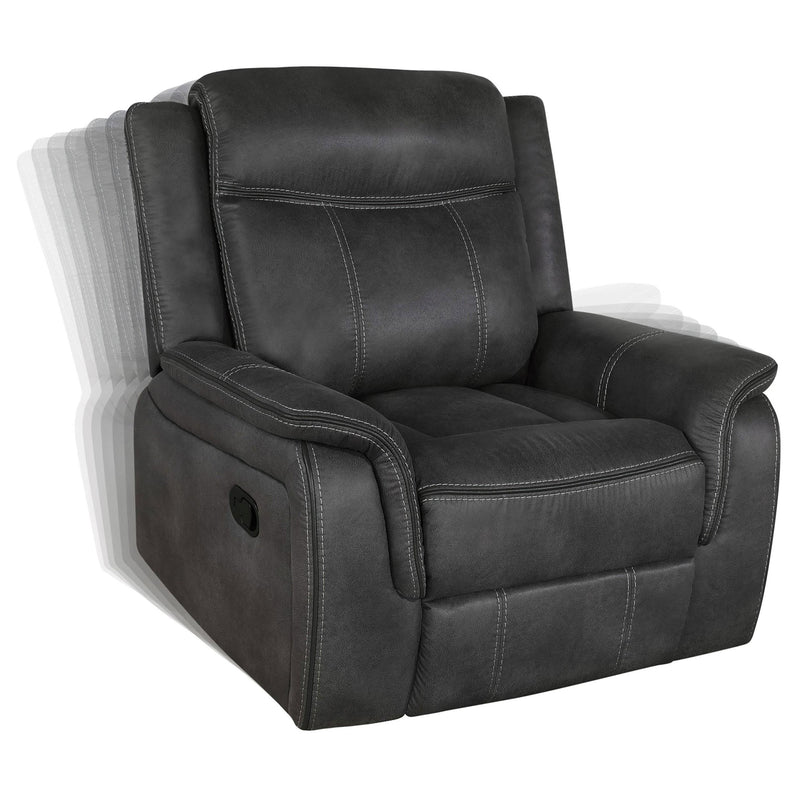 Lawrence 3-piece Upholstered Reclining Sofa Set Charcoal - 603504-S3