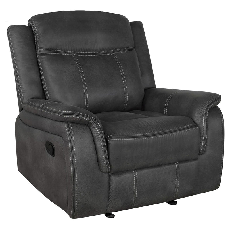 Lawrence Upholstered Padded Arm Glider Recliner Charcoal - 603506