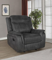 Lawrence Upholstered Padded Arm Glider Recliner Charcoal - 603506