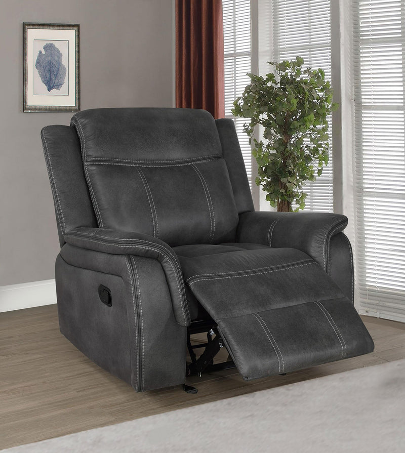 Lawrence Upholstered Padded Arm Glider Recliner Charcoal - 603506