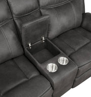 Lawrence Upholstered Padded Arm Reclining Loveseat Charcoal - 603505