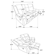 Lawrence Upholstered Padded Arm Reclining Loveseat Charcoal - 603505