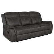 Lawrence Upholstered Padded Arm Reclining Sofa Charcoal - 603504