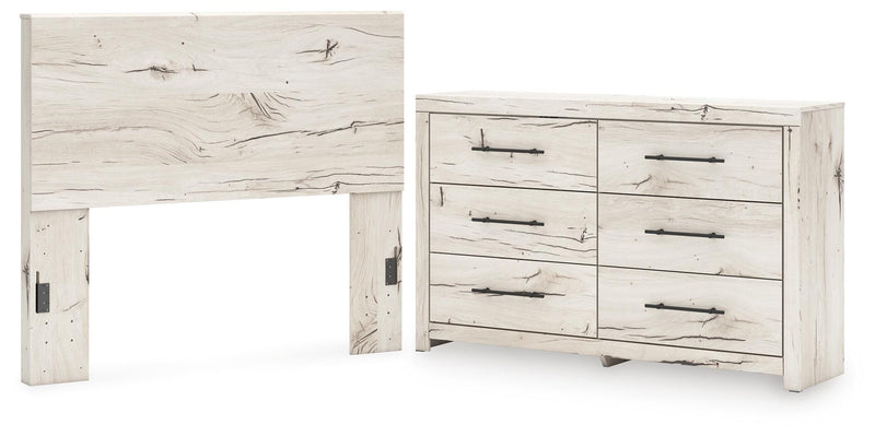 Lawroy Full Panel Headboard and Dresser in Light Natural - PKG020536