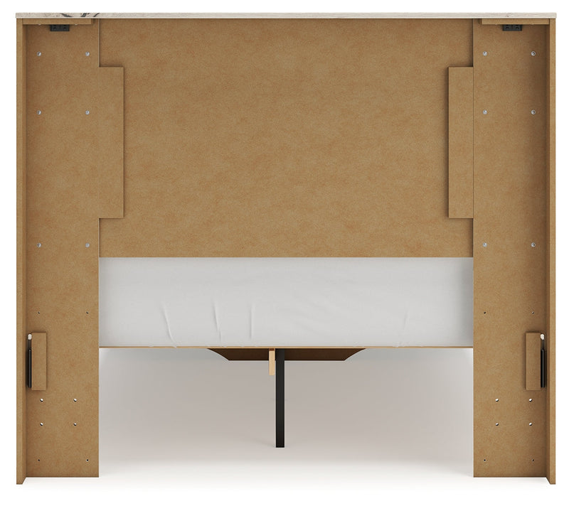 Lawroy Full Panel Headboard with Dresser and 2 Nightstands in Light Natural from Ashley - Luna Furniture