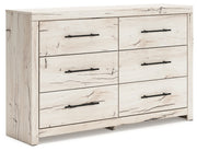 Lawroy Full Panel Headboard with Dresser and 2 Nightstands in Light Natural from Ashley - Luna Furniture