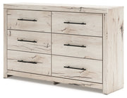 Lawroy Full Panel Headboard with Dresser and 2 Nightstands in Light Natural from Ashley - Luna Furniture