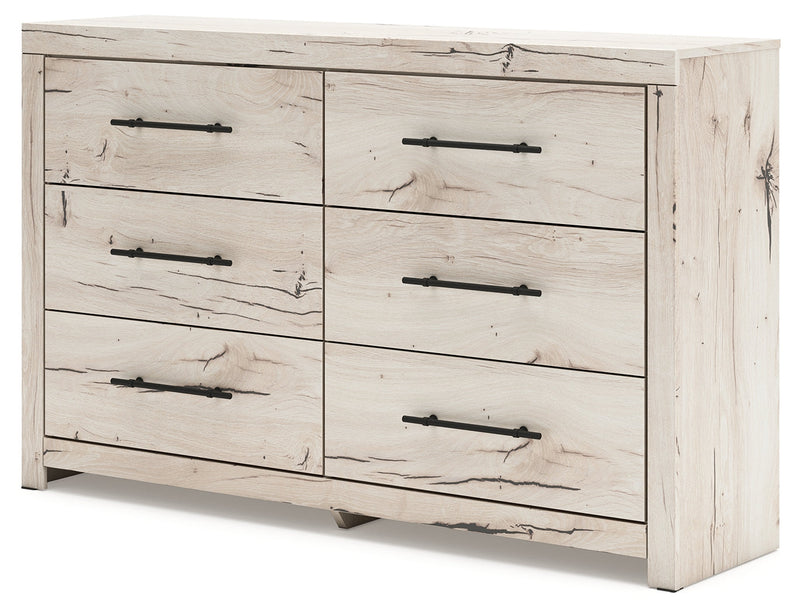 Lawroy Full Panel Headboard with Dresser and 2 Nightstands in Light Natural from Ashley - Luna Furniture