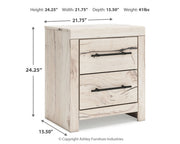 Lawroy Full Panel Headboard with Mirrored Dresser and 2 Nightstands in Light Natural from Ashley - Luna Furniture