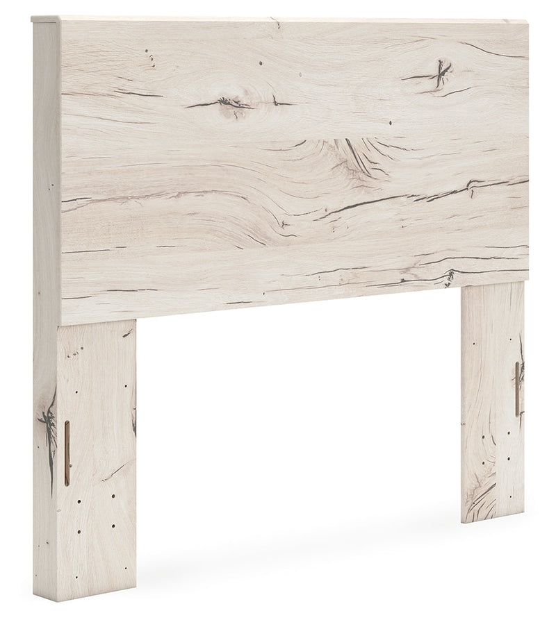 Lawroy Full Panel Headboard with Mirrored Dresser and Nightstand in Light Natural from Ashley - Luna Furniture